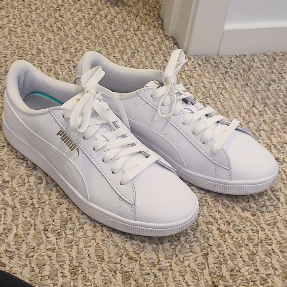 Puma white leather sneakers